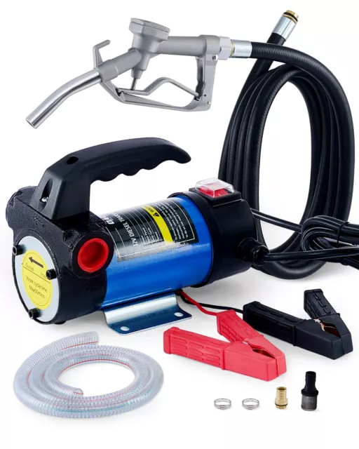 OMT Fuel Transfer Pump Electric Diesel Kerosene Pump 12V DC 12GPM w Nozzle Hoses