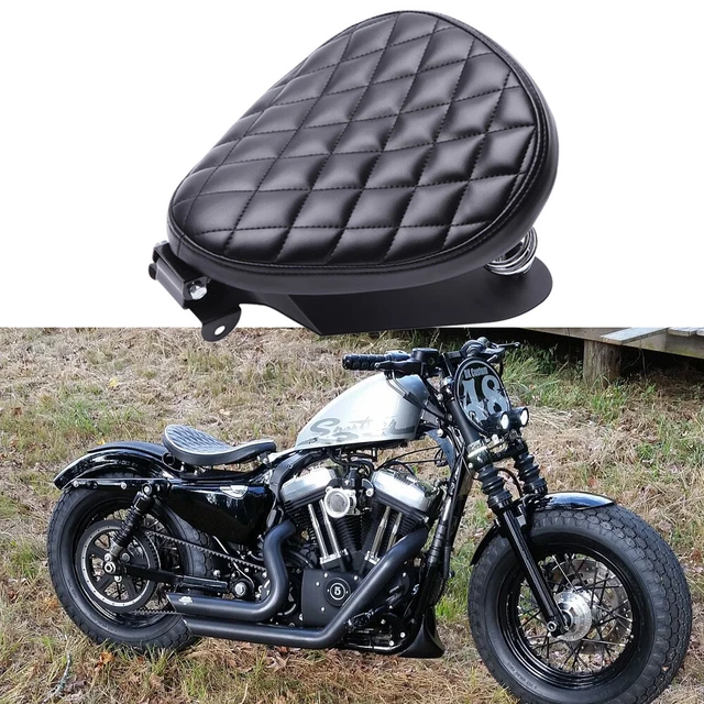 Spring Solo Seat Harley Sportster Chopper 10x13 Snub Nose Black