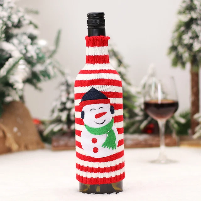 Abrigo de botella de franela de Navidad artículos de cocina champán botella de vino bolsa