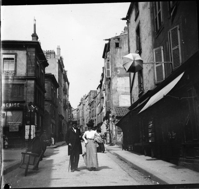 CLERMONT-FERRAND 1913 - Négatif Verre - La Rue du Port - 1006-2