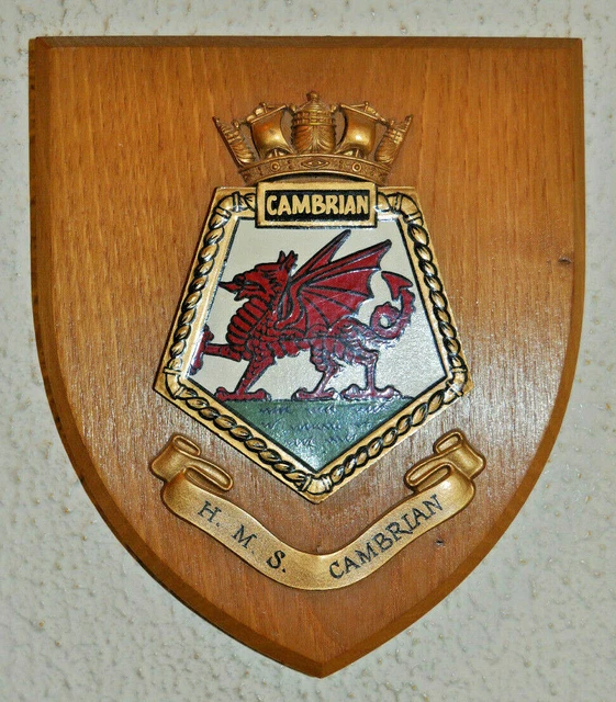 HMS CAMBRIAN WALL shield plaque crest Royal Navy RN £32.00 PicClick UK