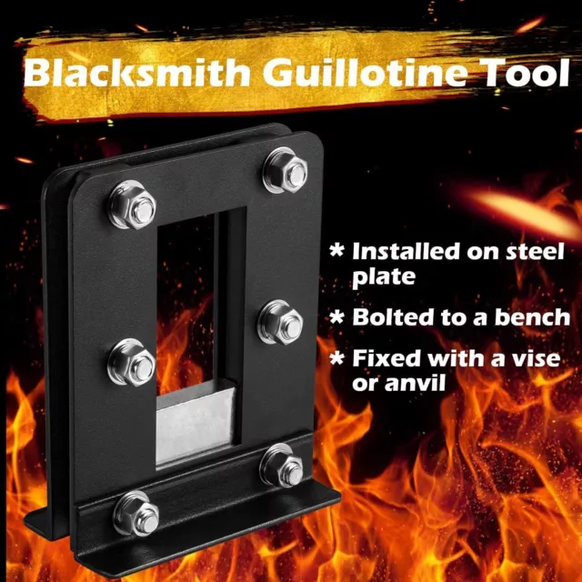 7PCS Blacksmith Guillotine Tool with 3 Sets of Dies, Flat, Fullering & Blank 2