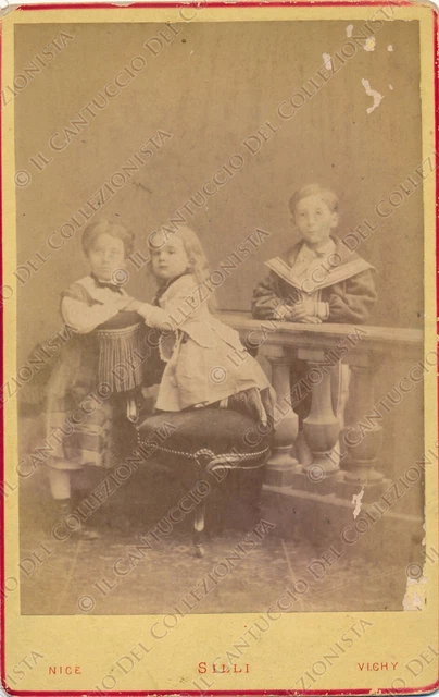 1880c Portrait children fashion Photo albumen Silli Nice Vichy