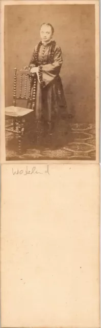 Sylt Insel Sylt Westerland - Frau in Tracht CDV 1872 Privatfoto Kabinettfoto