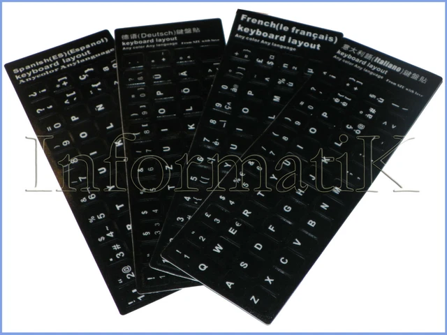 Language Sticker Label ADHESIVES KEYBOARD LABELS Black Keyboard Sticker Languages Multiple ...