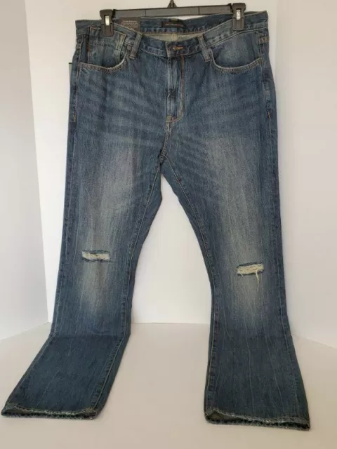 Men's John Varvatos Bowery Slim Straight Medium Blue Jeans Size 36X34 Nwt