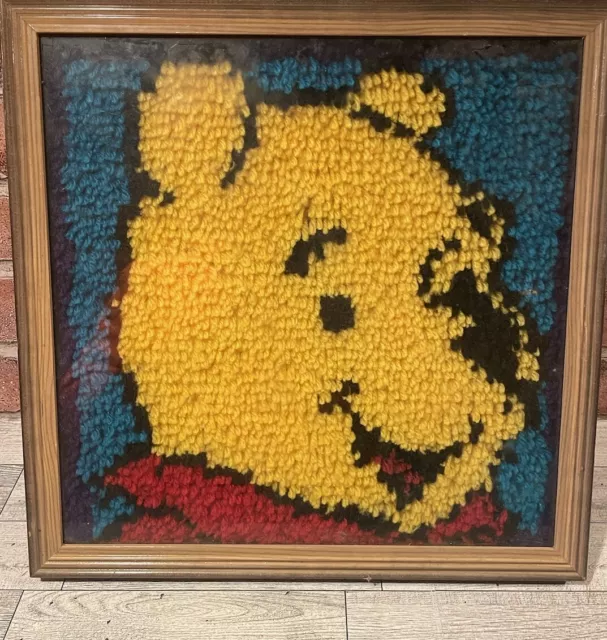 Disney Winnie the Pooh Latch Hook Made in the USA  Art NO. WP0001 In Frame