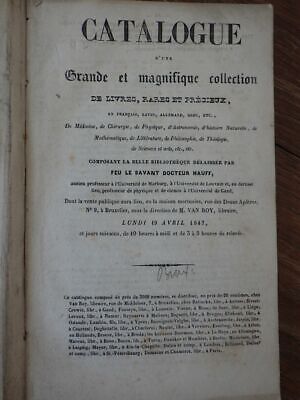 Catalogue de vente à Bruxelles BIBLIOTHEQUE du DOCTEUR HAUFF en AVRIL 1847