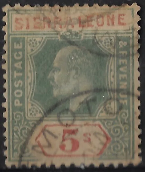 Sierra Leone 1908 KEVII 5/ sg 110/Sc 88, used, wmk MCCA, VF, CV £85       (a1131