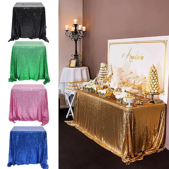 Rectangle Sequin Glitter Tablecloth Sparkly Table Cloth Cover Wedding Party