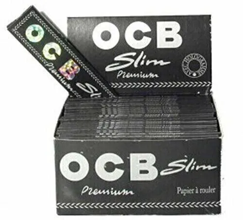 Paquete de papel de fumar OCB Slim King Size Premium, 100 folletos - 2 CAJA...