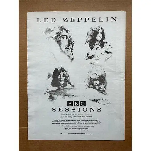LED ZEPPELIN BBC SESSIONS POSTER SIZED original music press advert from 1997- pr