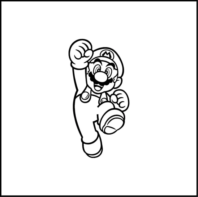 Mario Jumping Super Mario Bros. Vinyl Decal/Sticker for Car/Truck/Window/SUV