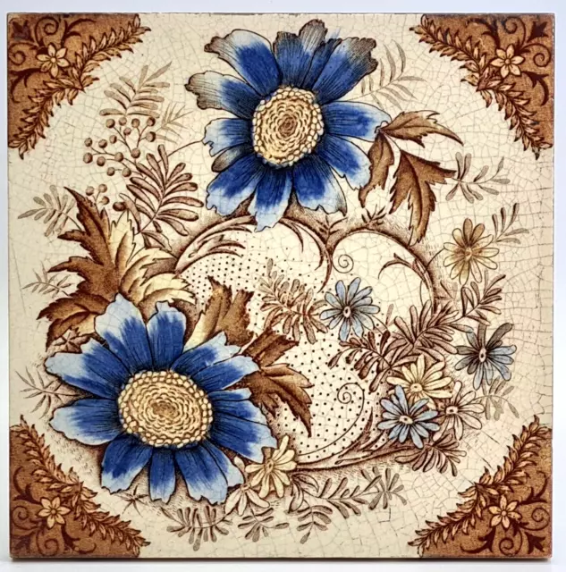 Antique Fireplace Tile Transfer Print & Tint T&R Boote C1880 AE4