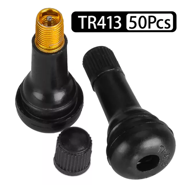 100Pcs TR412+TR413+TR414 Snap In Car Tire Rubber Valve Stems Tubeless Hot 3