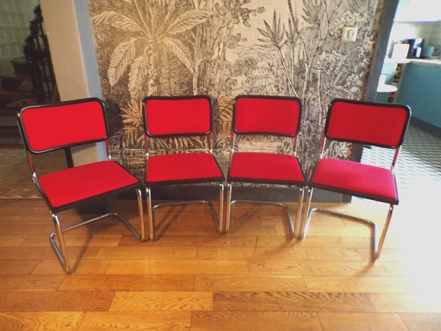 Chaise Marcel Breuer Cesca - Velours Noir - Design Bauhaus - Fauteuil - Occasion