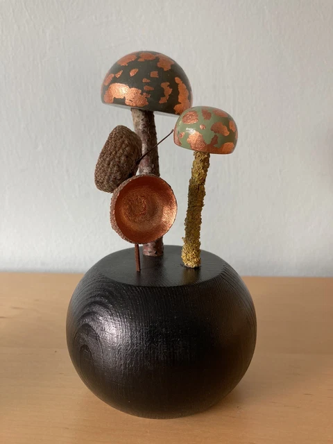 Originale toadstool ghianda fungo ghianda arte natura artista locale Derbyshire