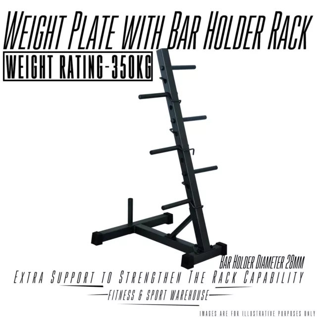 Weight Plate Storage Rack Disc Tree Barbell Holder Stand Heavy Duty Gym NEW