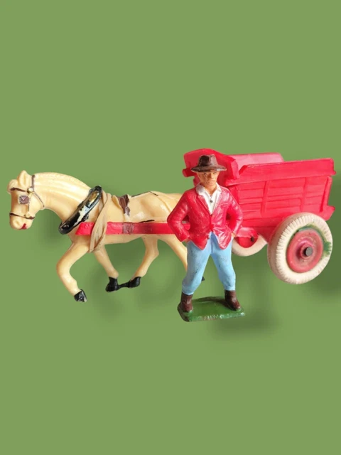Cheval Et Charrette Tombereau Charles Rossignol – JEP – 13cm – Vintage 1920