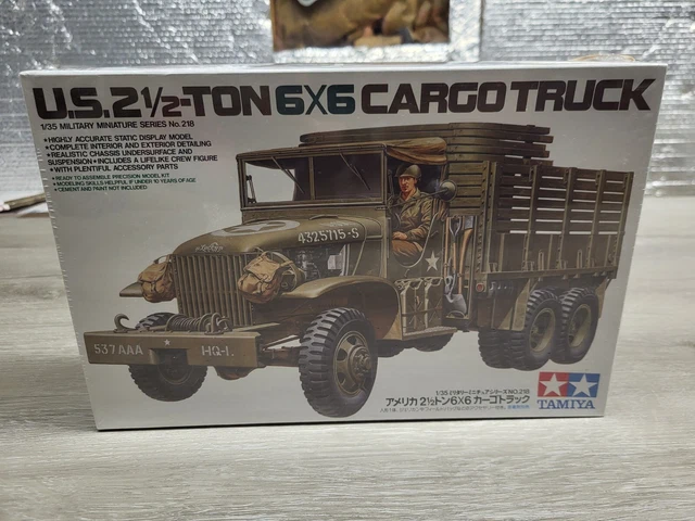Tamiya 1/35 Scale US 2.5 Ton 6x6 Cargo Truck Military Model Kit - WWII "Jimmy" Deuce And A Half Plastic Model