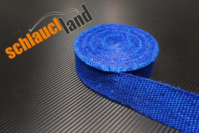 15m Fiberglas Hitzeschutzband 50mm blau 800°C *** Heat Wrap Turbo Fächerkrümmer