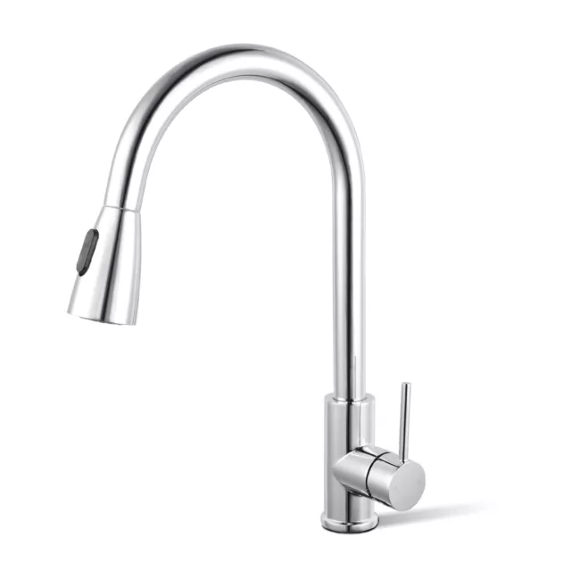 ACA Chrome Pull Out Kitchen Mixer Tap Laundry Sink Swivel Spout Faucet WELS