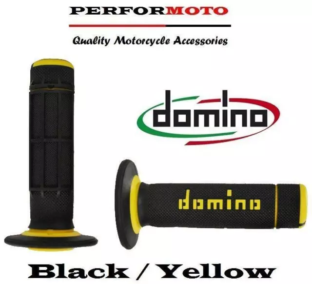 Domino Diamond Waffle Grips Black / Yellow KTM 125 EXC Enduro