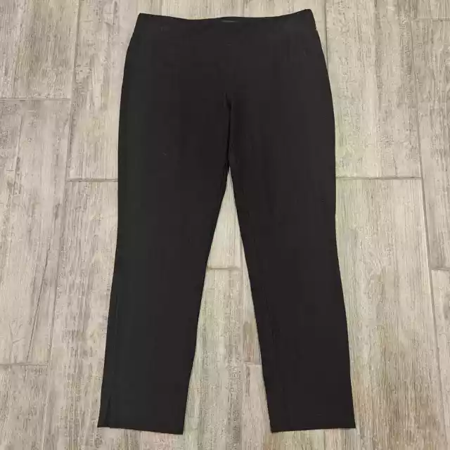 Eileen Fisher Pants Womens Size S Slim Ankle Cropped Black Stretch Pull On Slit