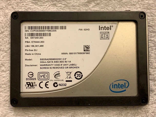 INTEL 80GB 2.5 SATA SSD SSDSA2M080G2GC 25.00 PicClick