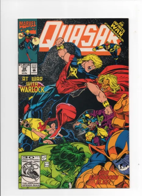 QUASAR #38 Marvel Comics 1992 Infinity War Tie-In Greg Capullo art Warlock