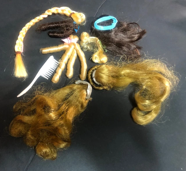 Vintage 1960's Barbie Doll, Francie Clone Hair Fair “7 Hair Pieces In Lot”, Nice Vintage 1960's Barbie Doll, Francie Clone Hair Fair “7 Hair Pieces In Lot”, Nice