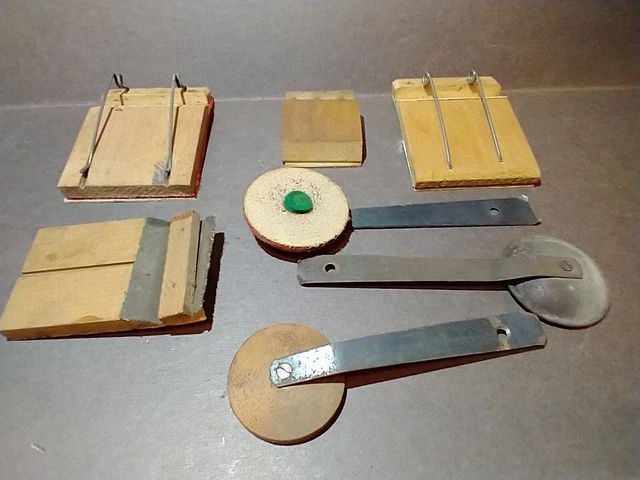 7 Different Antique Pump Reed Organ Bellows & Misc Leather Air Relief Valves