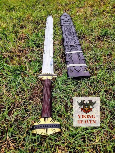 Hand Forged Viking Sword Medieval Sword Norse Mythology Sword With Scabbard