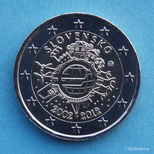 2 Euro Gedenkmünze Slowakei 2012 - 10. Jahrestag der Einführung des Euro