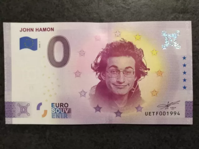 0 EURO Souvenir John Hamon 2020-1 - numéro date de naissance UETF001994