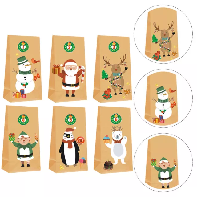 6 Pcs Party Paper Bags Chrismas Gift Kids Christmas Design Baking Dessert Child