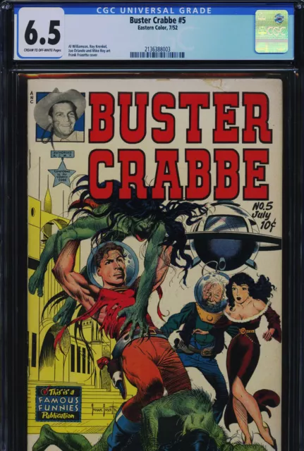 BUSTER CRABBE #5 - CGC-6.5, CR-OW - Scarce! - Frazetta - Williamson - Golden Age