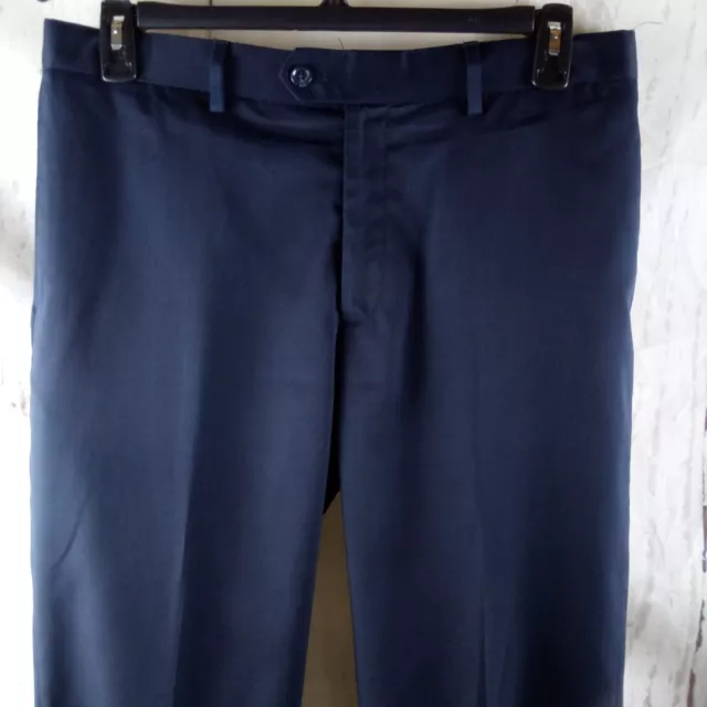 Savane Expandable Waist Men's Blue Dress Pants 34x29 Flat Front