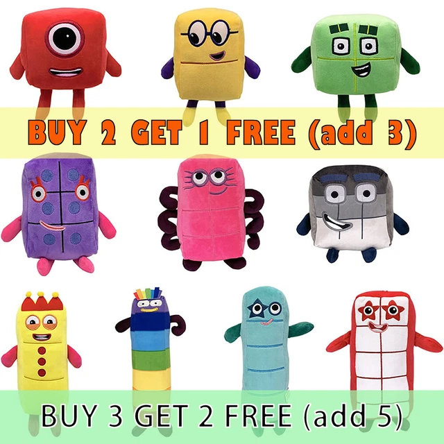 NUMBERBLOCKS PLUSH TOY Educational Number blocks 1-10 Plush Soft Doll ...