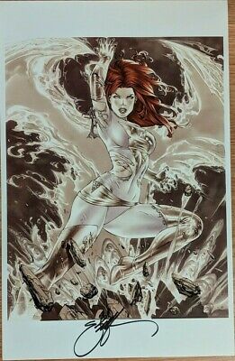 Eric Basaldua Ebas Jean Grey Phoenix Art Print Signed Poster X-Men Marvel Comics
