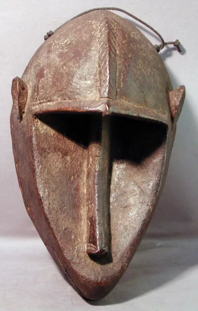 African Original Handmade Bambara Ancestral Wood Geometric Monkey Mask Mali
