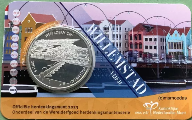 Niederlande 5 Euro 2023 Willemstad UNESCO CoinCard Sondermünze Euromünze