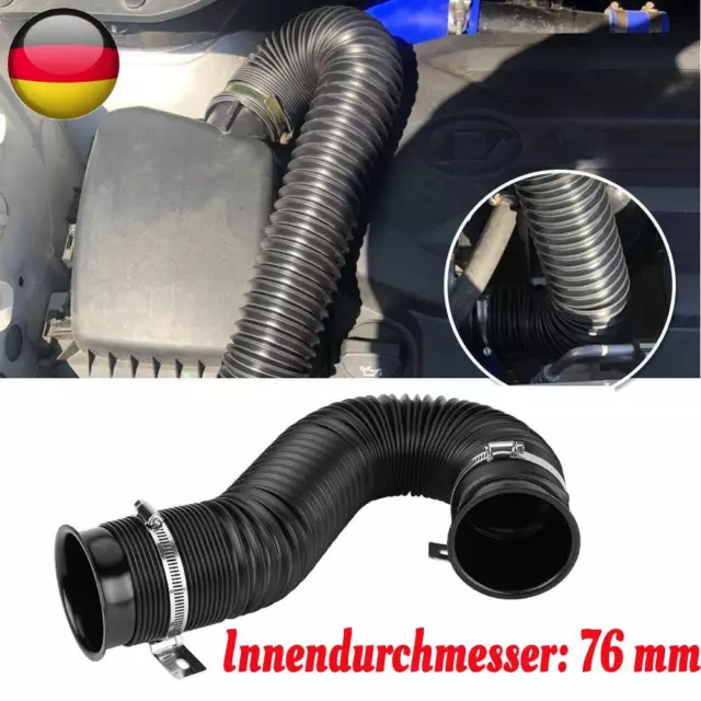 Kaltluft Intake Schlauchrohr Flexibel Einlass für Auto Turbo Ansaugrohr 76mm