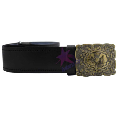 Cardo HS Vera Pelle Cintura Kilt Cardo Goffrato Con Scozzese Kilt Cinture Fibbia Set 