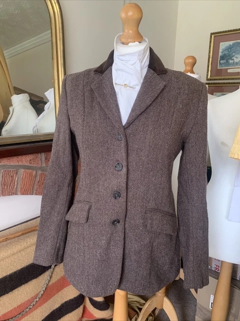 Giacca da donna/ragazza taglia 32/UK 8 Sherwood Forest marrone/velluto tweed show/hacking