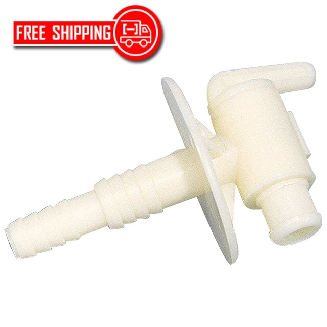 CAMCO DRAIN VALVE RV Fresh Water Tank 3/8 1/2 " Dual Barb Plastic