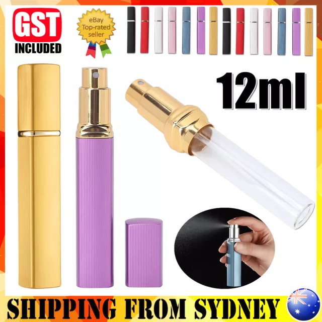 12ml Travel Portable Pump Spray Mini Perfume Atomiser Refillable Scent Bottle AU