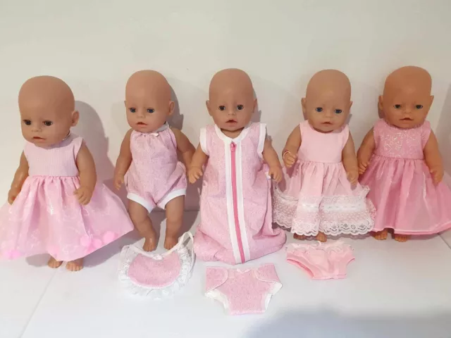 Dolls Clothes made to fit 43cm Baby Born Doll. Dresses, Playsuit, etc