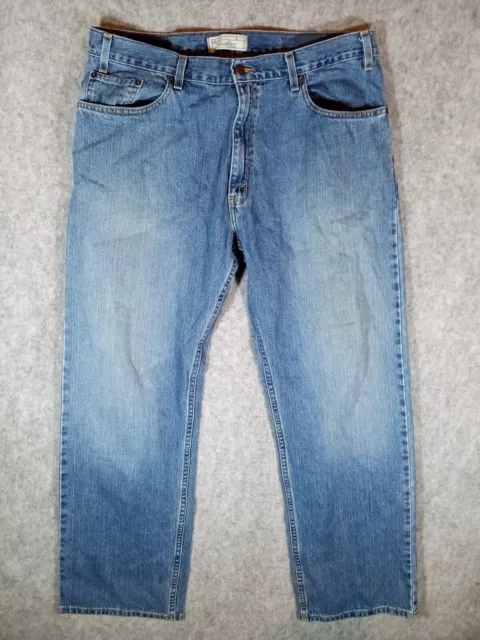 Mens Levi Strauss Signature Jeans Size 38 x 32 Straight Leg Blue Pants Denim