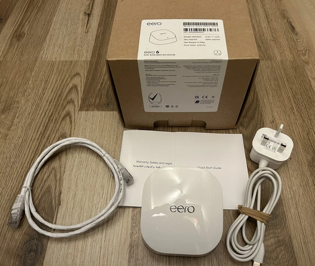 EERO 6 DUAL band mesh wifi router NO10001 Smart Home Eero White